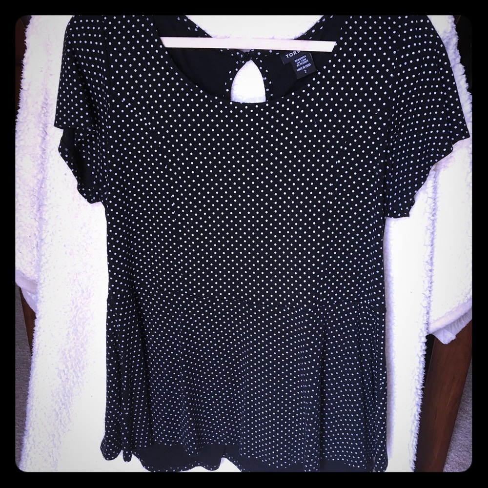 Peplum polka dot torrid top